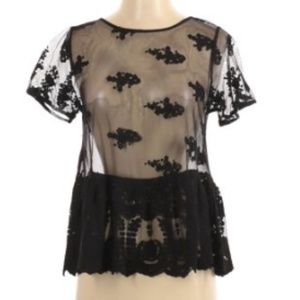 UO Kimchi Blue Embroidered Short Sleeve